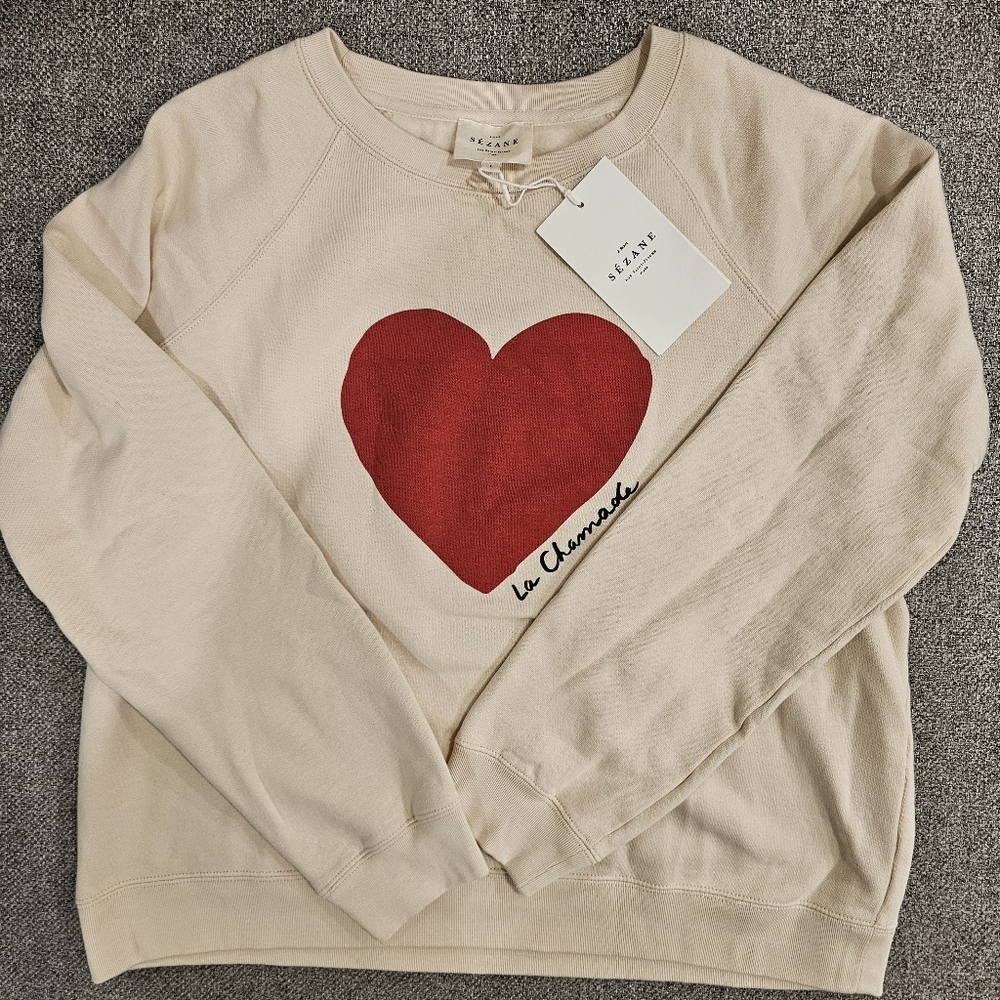 Sezane La Chamade Heart Sweatshirt